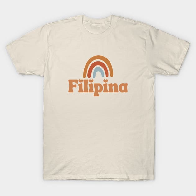 Filipina Pinoy Pride with cute earth color rainbow T-Shirt by CatheBelan
